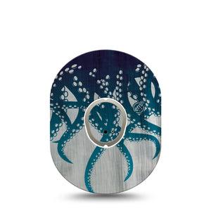 ExpressionMed Tentacles Dexcom G7 Tape, Dexcom Stelo Glucose Biosensor System, Single Tape and Single Sticker Ocean Blue Tentacle, Overlay Tape CGM Design