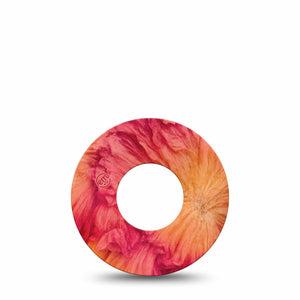 ExpressionMed Ruffles Freestyle Libre, Libre 2 Plus, and Abbott Lingo Gumdrop, Single Tape Warm sunset tones Fixing Ring Patch for CGM