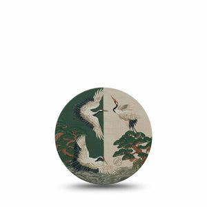ExpressionMed Tapestry Cranes Freestyle Libre 3 and Libre 3 Plus OverPatch, Single Tape Textile cranes Adhesive Tape for CGM