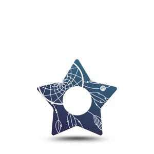 ExpressionMed Blue Dreamcatcher Infusion Set Star Shape Tape 5-Pack Tape Ocean Hues Plaster Continuous Glucose Monitor Design