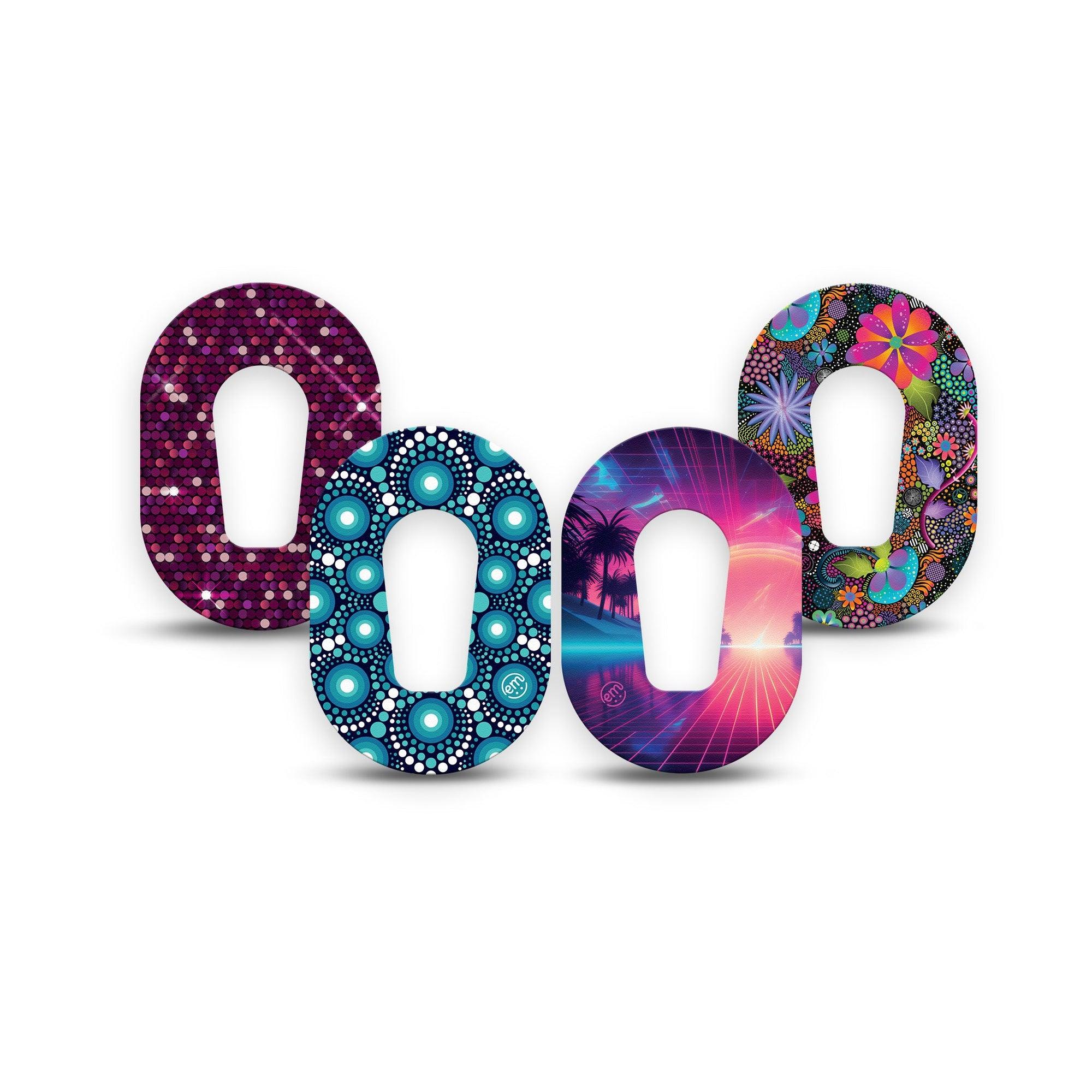 ExpressionMed Welcome to Neon Variety Pack Dexcom G6 Mini Tape 4-Pack Tape Variety Neon Florals, Adhesive Tape CGM Design