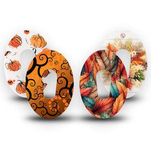 ExpressionMed Halloweeny Variety Pack Dexcom G6 Tape 4-Pack Variety Pumpkins and Fall Motifs Plaster CGM Design