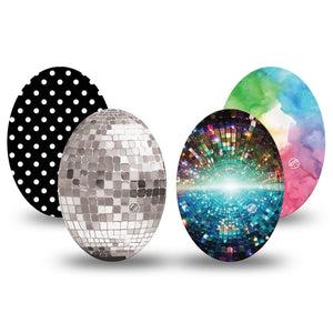 ExpressionMed Disco Pop Medtronic Guardian Enlite Universal Oval, 4-Pack Tape retro pop aesthetic Best Covers for CGM