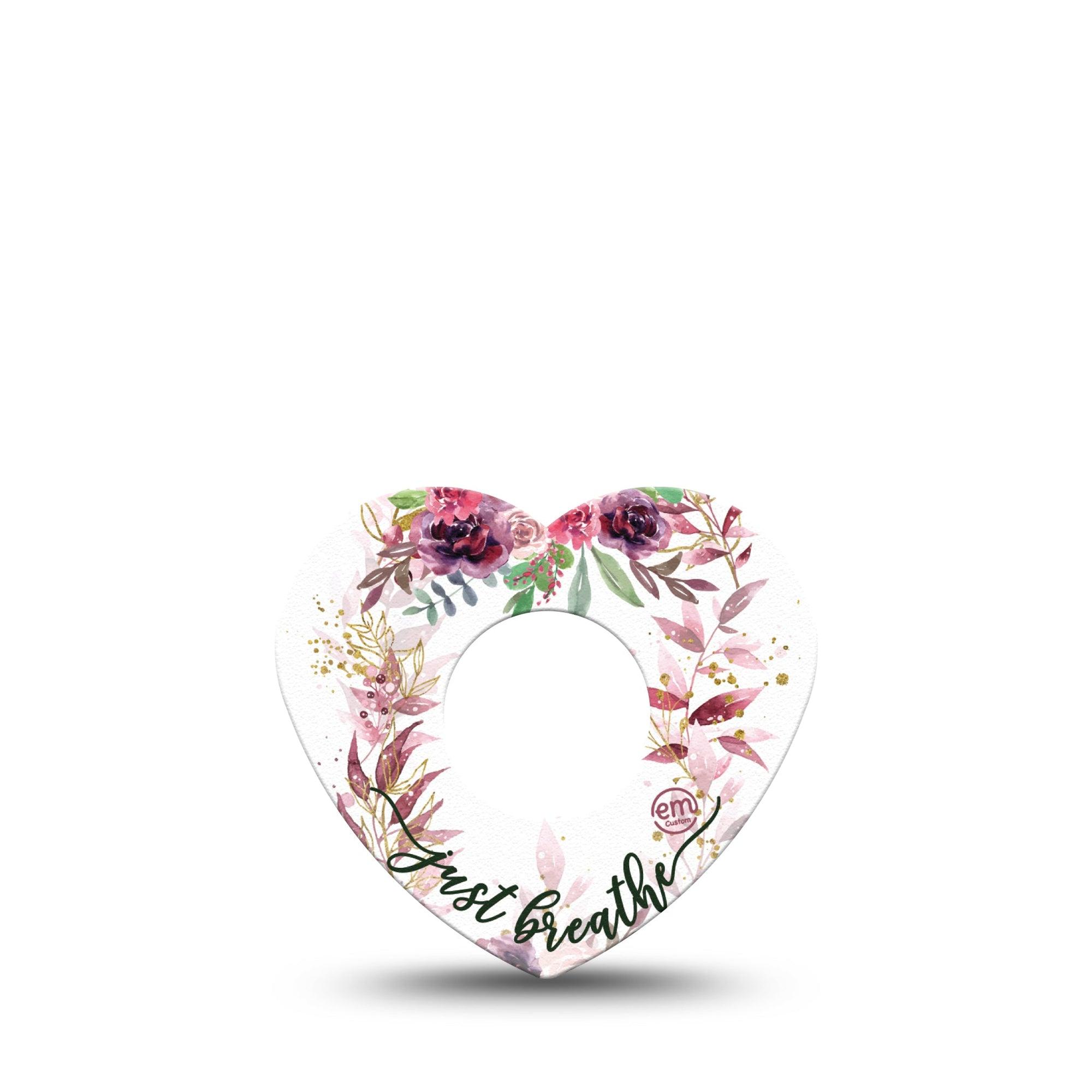 ExpressionMed Just Breathe Infusion Set Heart Shape Tape 5-Pack Tape Serene Mindfulness, Plaster Continuous Glucose Monitor Design