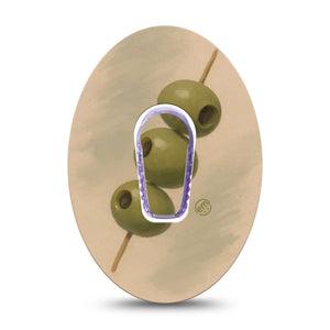 ExpressionMed Olives Dexcom G6, Single Tape and Single Sticker martini inspired Sensor Cover for Continuous Glucose Monitor