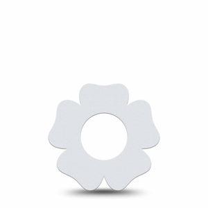 ExpressionMed White Freestyle Libre 2 and Libre 2 Plus Flower Shape Tape, Abbott Lingo,  Single Tape Light Background, Fixing Ring Tape CGM Design
