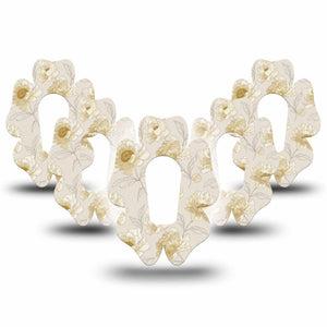 ExpressionMed Sketched Peonies Dexcom G6 Flower, 5-Pack Delicate peony outlines Plaster for Continuous Glucose Monitor