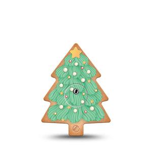 ExpressionMed Christmas Cookie Freestyle Libre 3 Tree Shape Tape Single Tape and Single Sticker Holiday Christmas Tree Cutout, Patch CGM Design