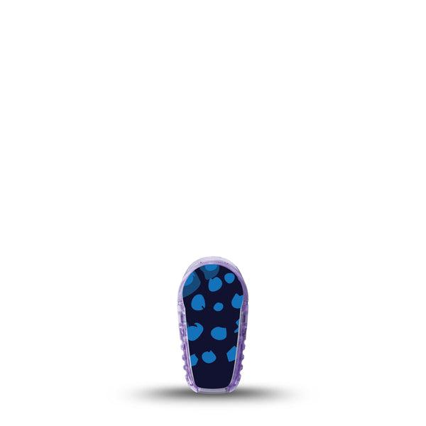 ExpressionMed Blue Drops Dexcom G6 Sticker, Single Sticker Only Navy With Light Blue Shapes, Vinyl Decoration Continuous Glucose Monitor Design