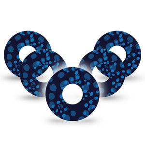 ExpressionMed Blue Drops Infusion Set Tape, 10-Pack Tape Blue Toned Droplets, Overlay Patch Continuous Glucose Monitor Design