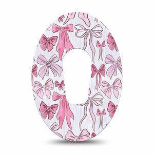 ExpressionMed Bows and Ribbons Dexcom G6 Tape Single Tape Delicate Pink Bows, Plaster Continuous Glucose Monitor Design