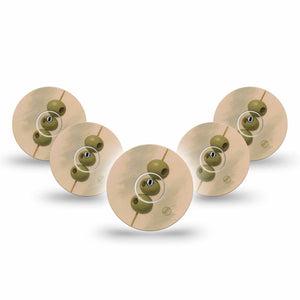 ExpressionMed Olives Freestyle Libre 3 and Libre 3 Plus, 5-Pack Tape and 5-Pack Sticker Three green olives Sensor Cover for CGM
