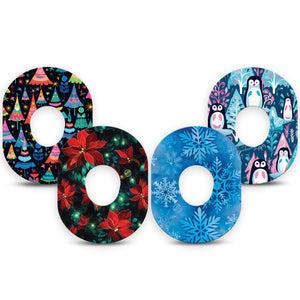 ExpressionMed North Pole Dexcom G7 and Dexcom Stelo Glucose Biosensor System, 4-Pack Tape, stocking stuffers Accessories for Continuous Glucose Monitor