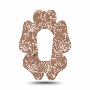 ExpressionMed Mocha Mousse Lace Dexcom G6 Flower Shape Tape, Single Tape 2025 Aesthetic Color, Adhesive Patch Continuous Glucose Monitor Design