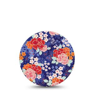 Chinoise Flowers Dexcom 2 Overpatch, Single, Floral Petals Themed, CGM Adhesive Tape Design, Dexcom Stelo