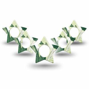ExpressionMed Palm Leaf Dexcom G7 and Dexcom Stelo Glucose Biosensor System Star, 5-Pack Tropical palm leaves Decorative Adhesive Tape for Continuous Glucose Monitor