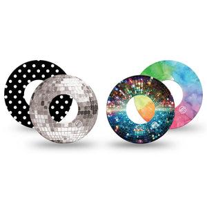 ExpressionMed Disco Pop Freestyle Libre, Libre 2 Plus, and Abbott Lingo, 4-Pack Tape pop art pattern Decorative Patch for Continuous Glucose Monitor