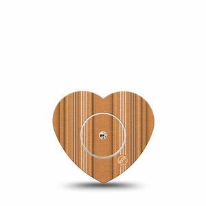 ExpressionMed Golden Oxford Freestyle Libre, Libre 2 Plus, and Abbott Lingo Heart, Single Tape and Single Sticker Golden orange fabric print Decorative Adhesive Tape for CGM