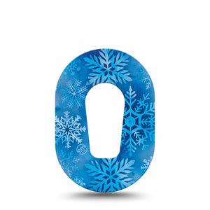 ExpressionMed Falling Snow Dexcom G6 Mini Tape, Single Tape Winter Snow, Adhesive Tape CGM Design