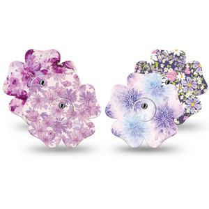 ExpressionMed Violet Garden Freestyle Libre 3 and Libre 3 Plus Flower, tape and sticker  Vibrant purple petals Accessories for CGM