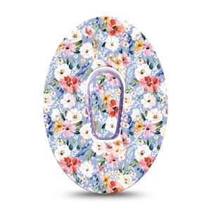 ExpressionMed Petal Breeze Dexcom G6, Single Tape and Single Sticker Tiny florals Sensor Cover for Continuous Glucose Monitor