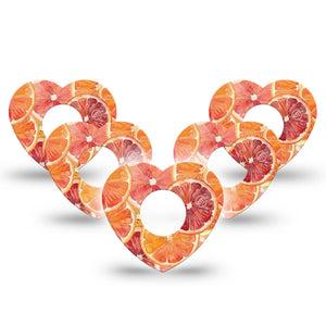 ExpressionMed Oranges Infusion Heart, 10-Pack Watercolor blood oranges Adhesive Tape For Pump