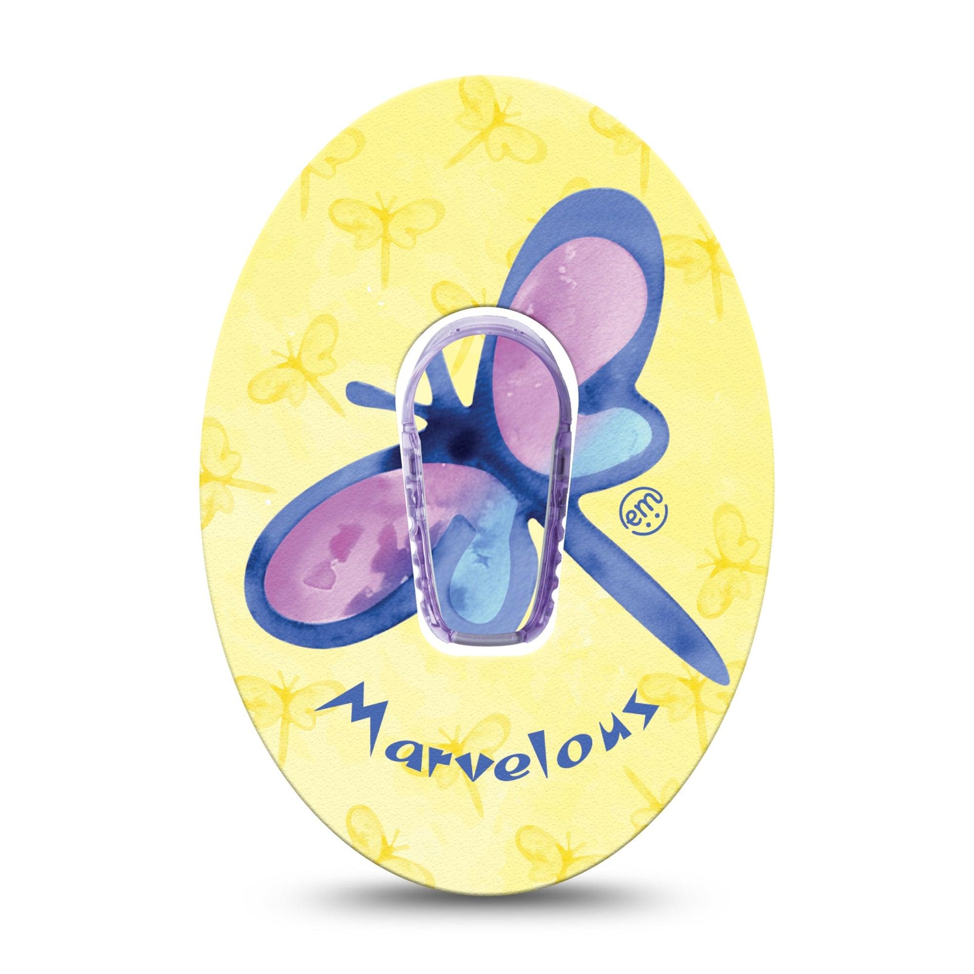 ExpressionMed Marvelous Dragonfly Dexcom G6 Tape Single Tape and Single Sticker Cute Spectacular Dragonfly, Plaster Continuous Glucose Monitor Design