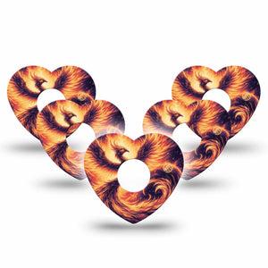 ExpressionMed Rising Phoenix Freestyle Libre 3 and Libre 3 Plus Heart Shape Tape, 5-Pack Tape Strength and Hope Symbolism, Patch CGM Design