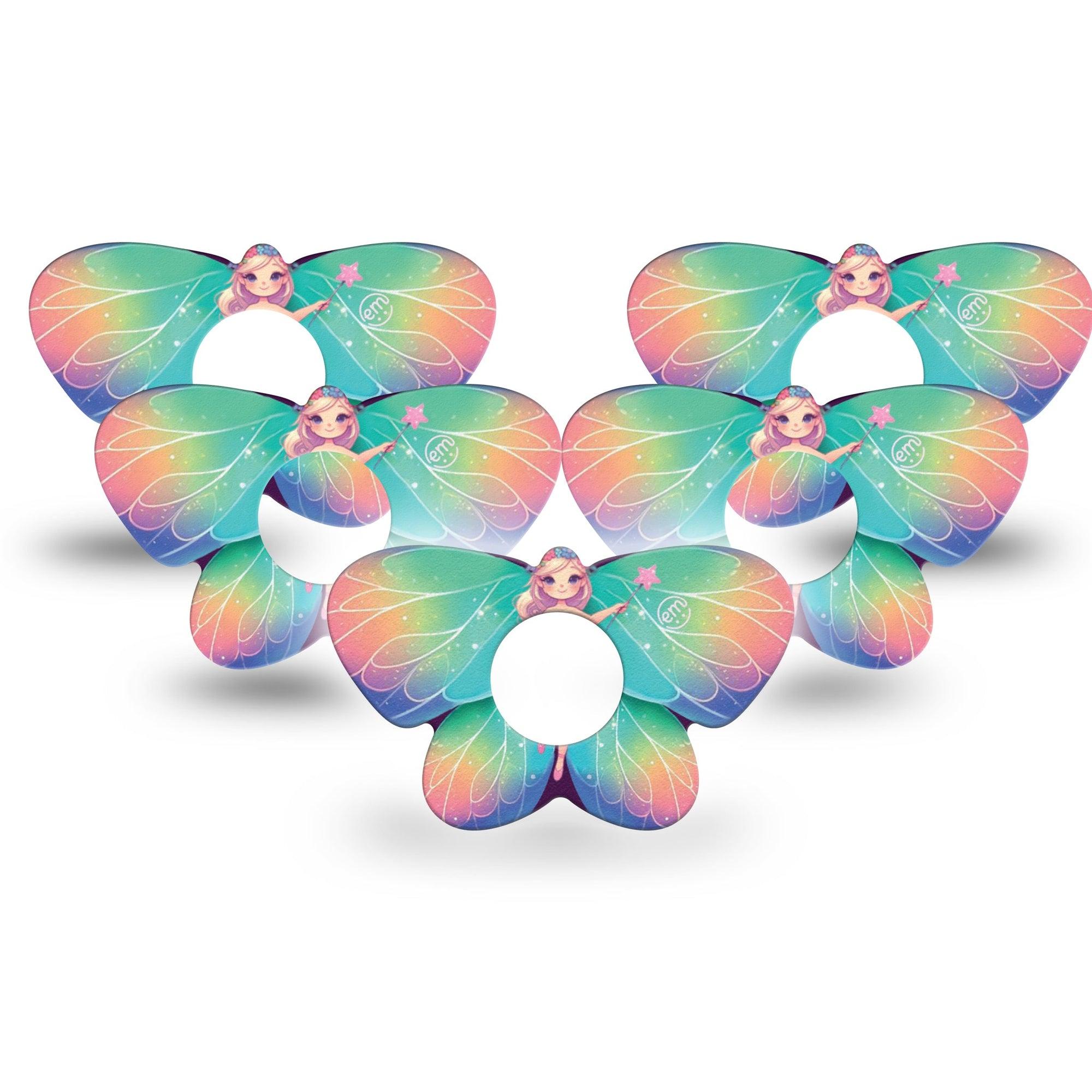 ExpressionMed Fairy Infusion Set Butterfly Shape Tape 10-Pack Tape Adorable Mythical Fairy, Plaster Continuous Glucose Monitor Design