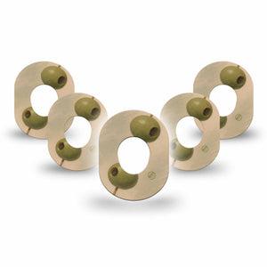 ExpressionMed Olives Dexcom G7 and Dexcom Stelo Glucose Biosensor System Mini, 5-Pack martini inspired Accessories for Continuous Glucose Monitor
