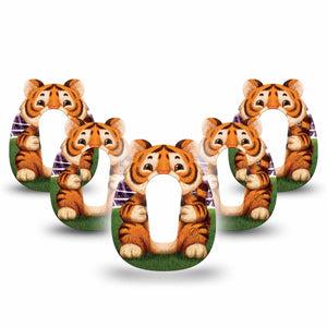 ExpressionMed Playful Tiger Dexcom G6, 5-Pack tiger with soccer ball Best Covers for CGM