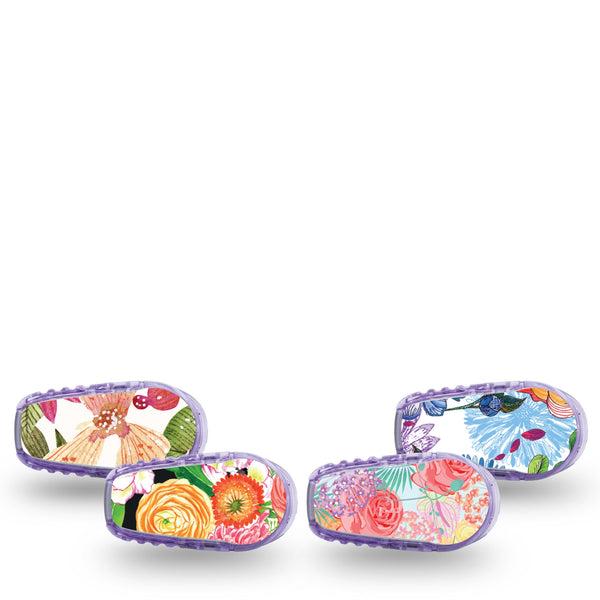 ExpressionMed Bloom Pop Dexcom G6 Sticker, 4-Pack Sticker Lively florals Adhesive Tape for CGM