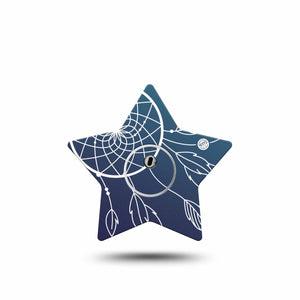 ExpressionMed Blue Dreamcatcher Freestyle Libre 3 and Libre 3 Plus Star Shape Tape Single Tape and Single Sticker Artistic Charm Overlay Tape CGM Design