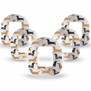 ExpressionMed Dancing Dachshunds Tandem Mobi 5-Pack Sausage dog neutral shades Pump Plaster Design