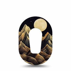 ExpressionMed Black Mountain Dexcom G6 Mini Tape, Single Tape Full Moon Mountains, Adhesive Tape CGM Design