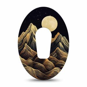 ExpressionMed Black Mountain Dexcom G6 Tape, Single Tape Line Art Nature Scene, Plaster Continuous Glucose Monitor Design