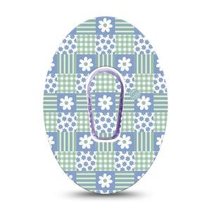 ExpressionMed Patchwork Flowers Dexcom G6, Single Tape and Single Sticker Cute spring quilt Sensor Cover for Continuous Glucose Monitor