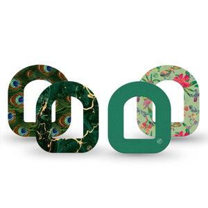 ExpressionMed Deep Forest Variety Pack Omnipod Mini Tape, 4-Pack Tape Variety Green and Gold, Adhesive Tape Pump Design