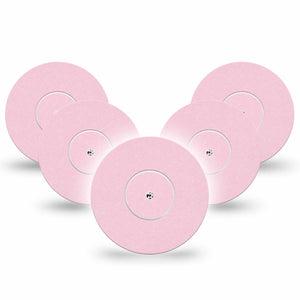 ExpressionMed Baby Pink Freestyle Libre and Libre 2 Plus Tape, Abbott Lingo, 5-Pack Tape and 5-Pack Sticker Solid Pink Shade, Fixing Ring Tape Continuous Glucose Monitor Design