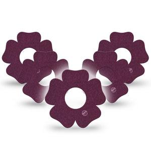 ExpressionMed Wine Red Infusion Set Flower Shape Tape, 10-Pack Tape Color Sample Inspired, Plaster Continuous Glucose Monitor Design