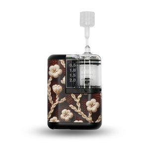 ExpressionMed Cozy Sweater Tandem Mobi Sticker, Single Sticker Only Brown With White Florals, Vinyl Decoration CGM Design