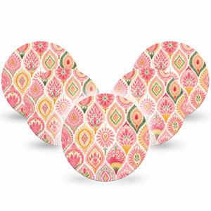 ExpressionMed Blush Dexcom G7 and Dexcom Stelo Glucose Biosensor System OverPatch, 5-Pack soft pink design Patch for Continuous Glucose Monitor