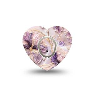 ExpressionMed Pink Pearls Dexcom G7 and Dexcom Stelo Glucose Biosensor System Heart, Single Tape and Single Sticker Gold and pearl petals inspired Best Covers for CGM