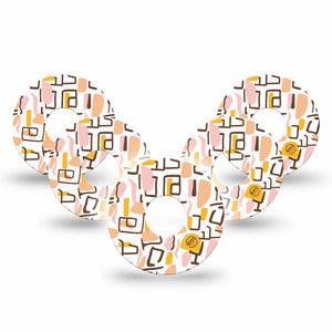 ExpressionMed Squiggles Freestyle Libre 3 and Libre 3 Plus Tape, 5-Pack Tape Soft Pastel Geometric, Adhesive Tape Continuous Glucose Monitor Design