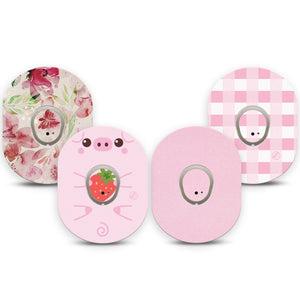 ExpressionMed Powder Pink Variety Pack Dexcom G7 Tape, Dexcom Stelo Glucose Biosensor System, 4-Pack Tape and 4-Pack Sticker Variety, Pantone Baby Pink Inspired Collection, Overlay Tape CGM Design