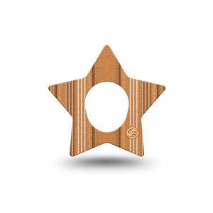 ExpressionMed Golden Oxford Dexcom G7 and Dexcom Stelo Glucose Biosensor System Star, Single Tape Seamed stitch Overlay Tape for CGM