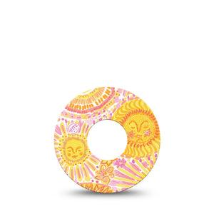 ExpressionMed Bright Sunshine Infusion Set, 5-Pack warm sun inspired Decorative Patch For Insulin Pump