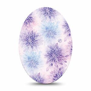 ExpressionMed Wisteria Fade Medtronic Guardian Enlite Universal Oval, Single Tape Periwinkle petals Vinyl Decoration for CGM