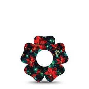 ExpressionMed Christmas Floral Infusion Set Flower Shape Tape, 5-Pack Tape Holiday Florals, Plaster Continuous Glucose Monitor Design