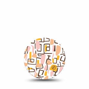 ExpressionMed Squiggles Freestyle Libre 3 and Libre 3 Plus Overpatch, Single Tape Bright Pink Yellow Pattern, Adhesive Patch CGM Design